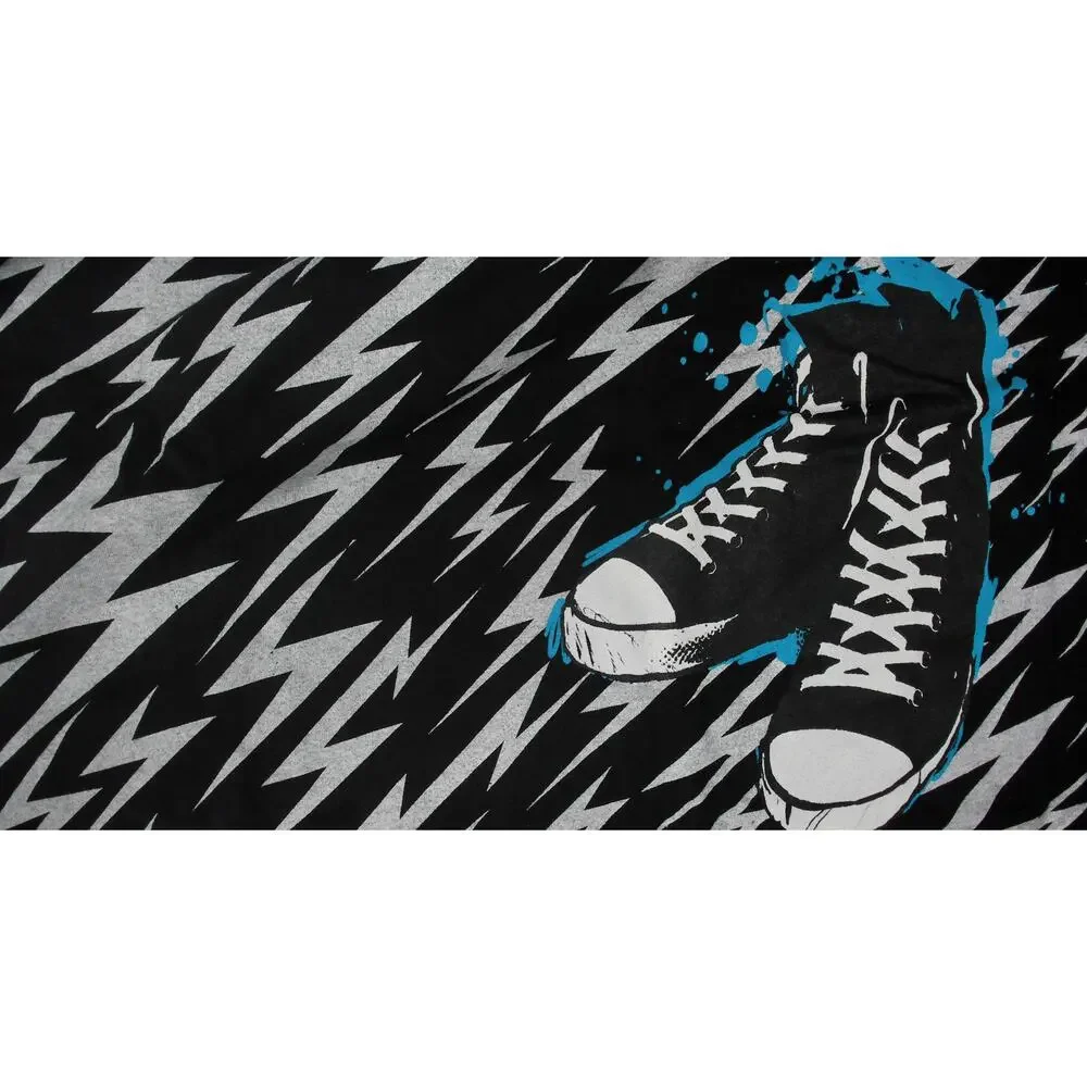 Anchor Blue Y2K Lightning Bolt Sneaker Graphic AOP Tee Black Mens 3XL Oversized